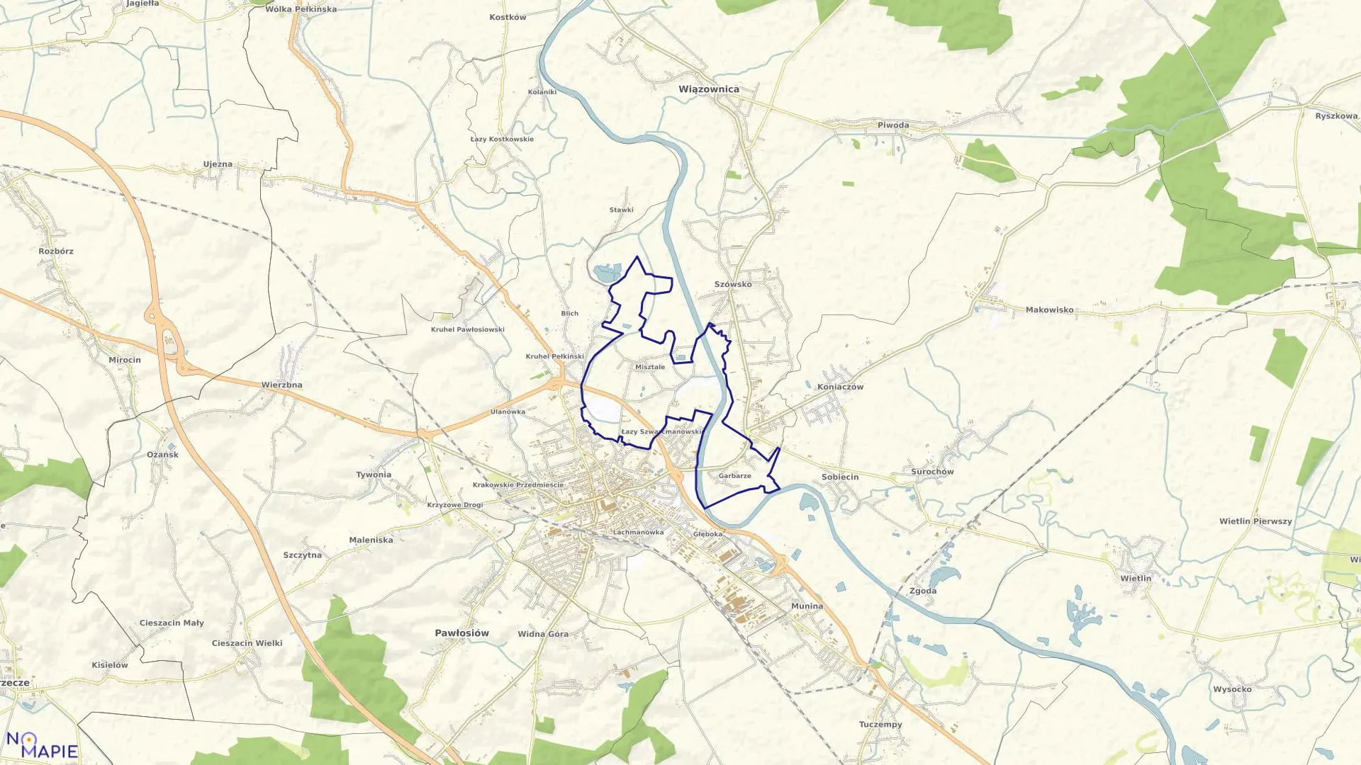 Mapa obrębu JAROSŁAW OBRĘB 3 w mieście Jarosław