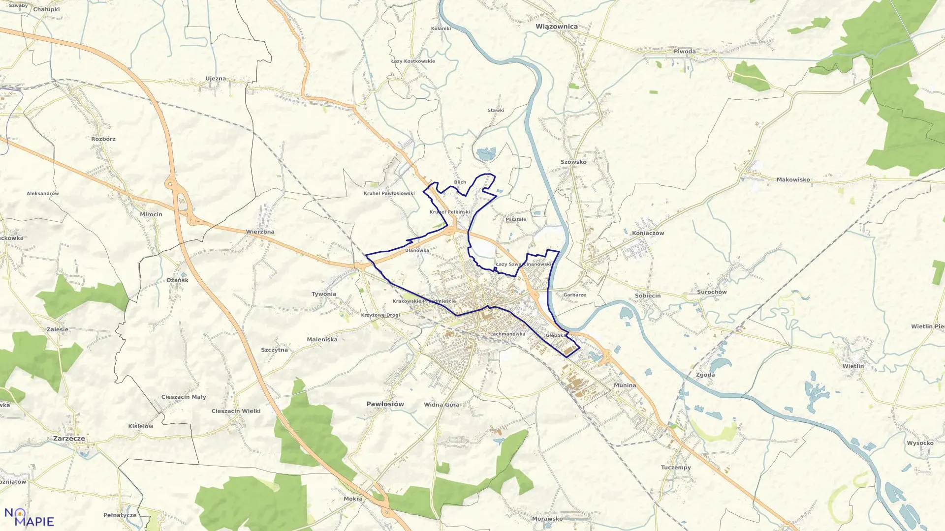 Mapa obrębu JAROSŁAW OBRĘB 4 w mieście Jarosław