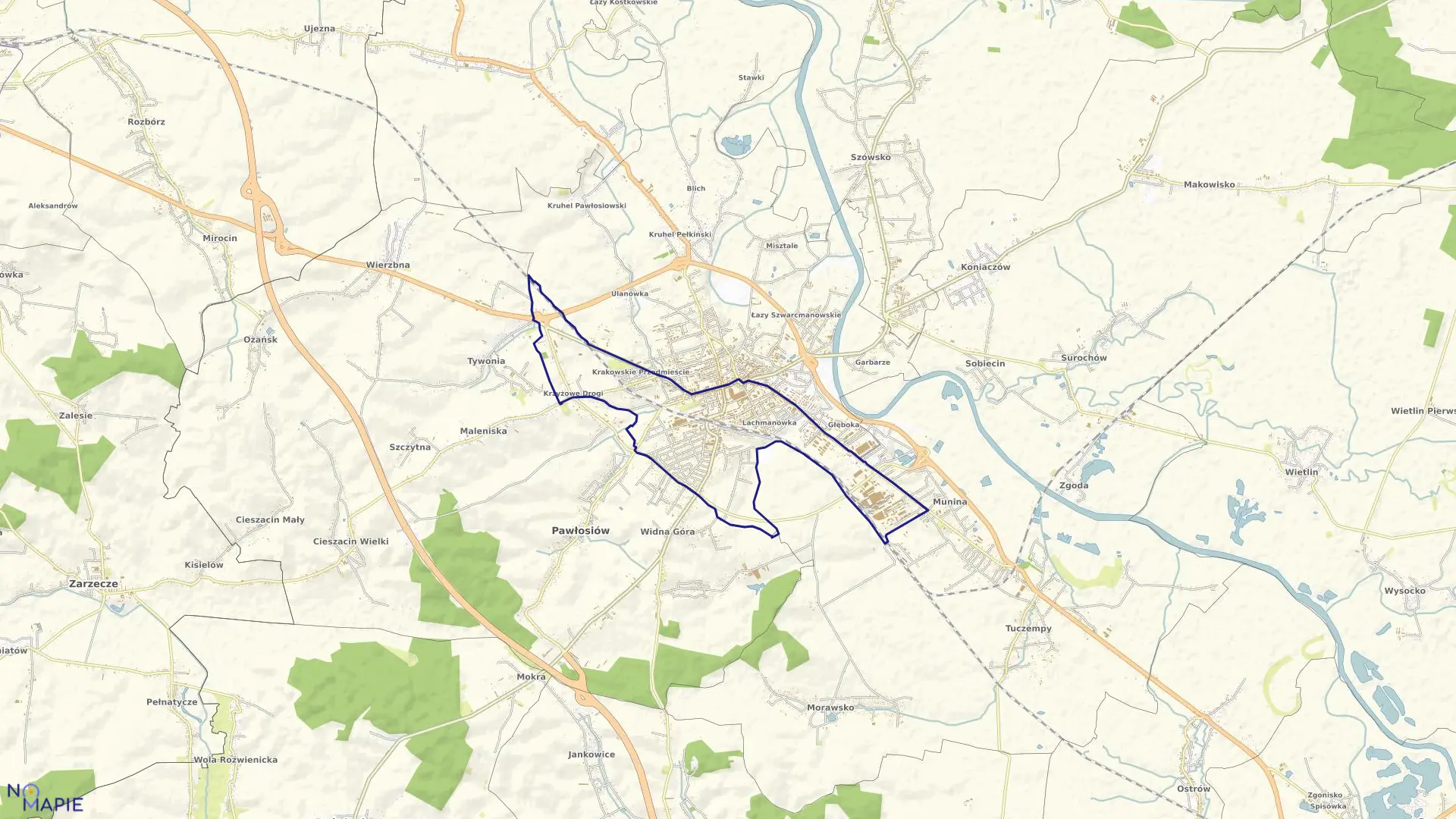 Mapa obrębu JAROSŁAW OBRĘB 5 w mieście Jarosław